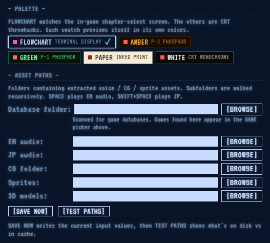 Help menu — palette and asset paths